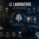 Studio créatif illustrant le processus FYBulous, du vécu et de l’écriture jusqu’à la musique, aux visuels, aux vidéos, à la documentation et à la diffusion.